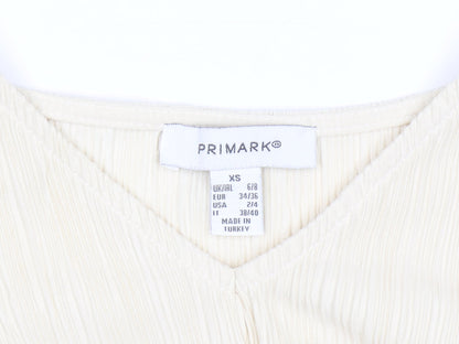 Primark Women Beige V-Neck Knot Front Tunic Blouse XS