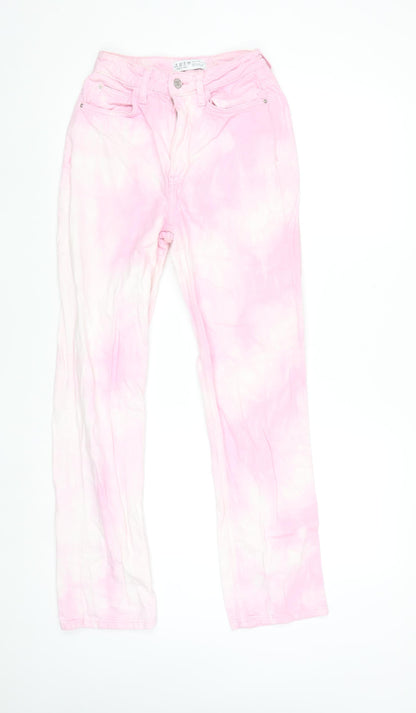 Primark Women’s Pink Straight Jeans Size 4 Cotton Denim