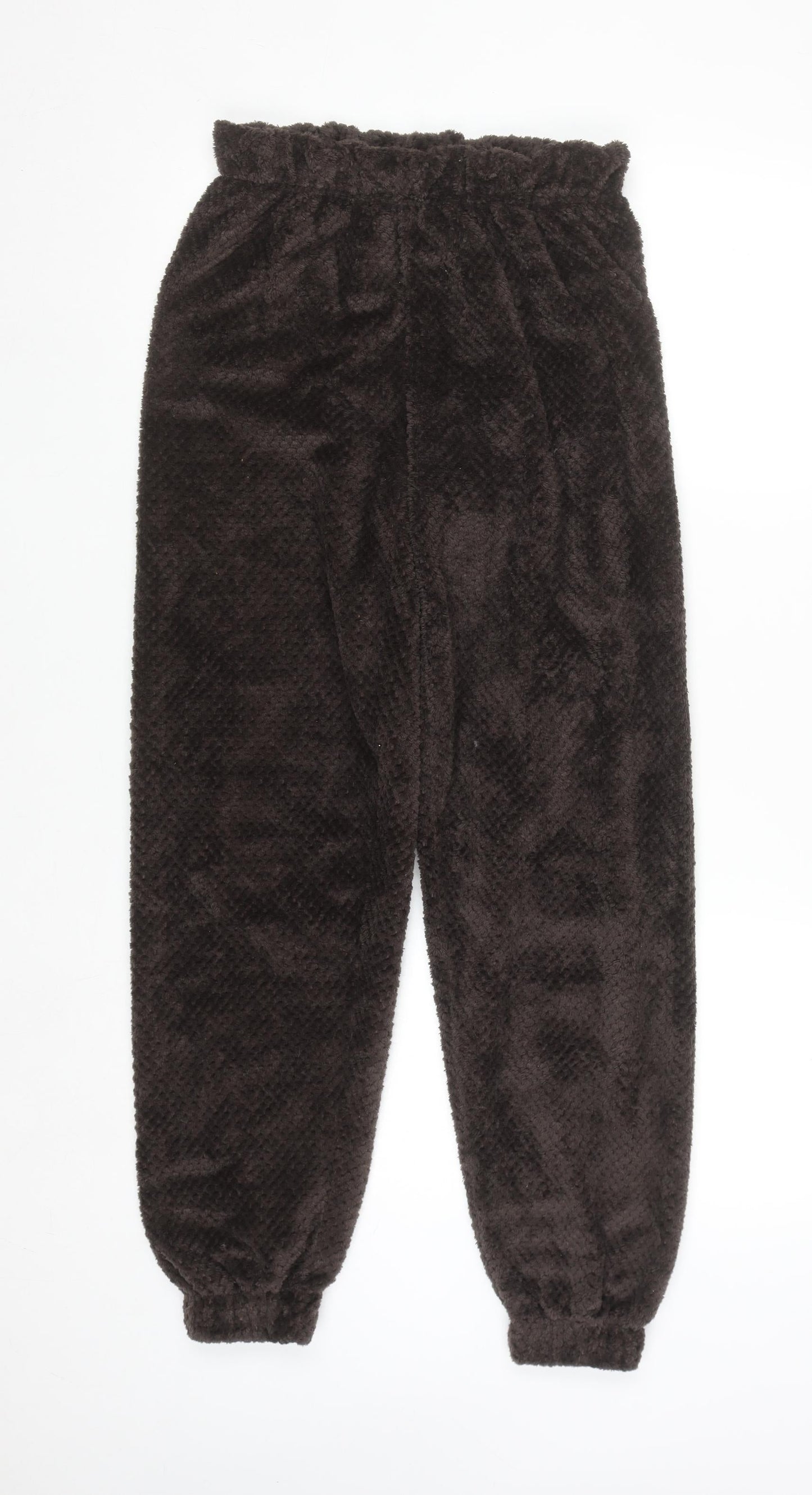 Primark Women Brown Fleece Pyjama Pants 2XS Winter Soft Trousers