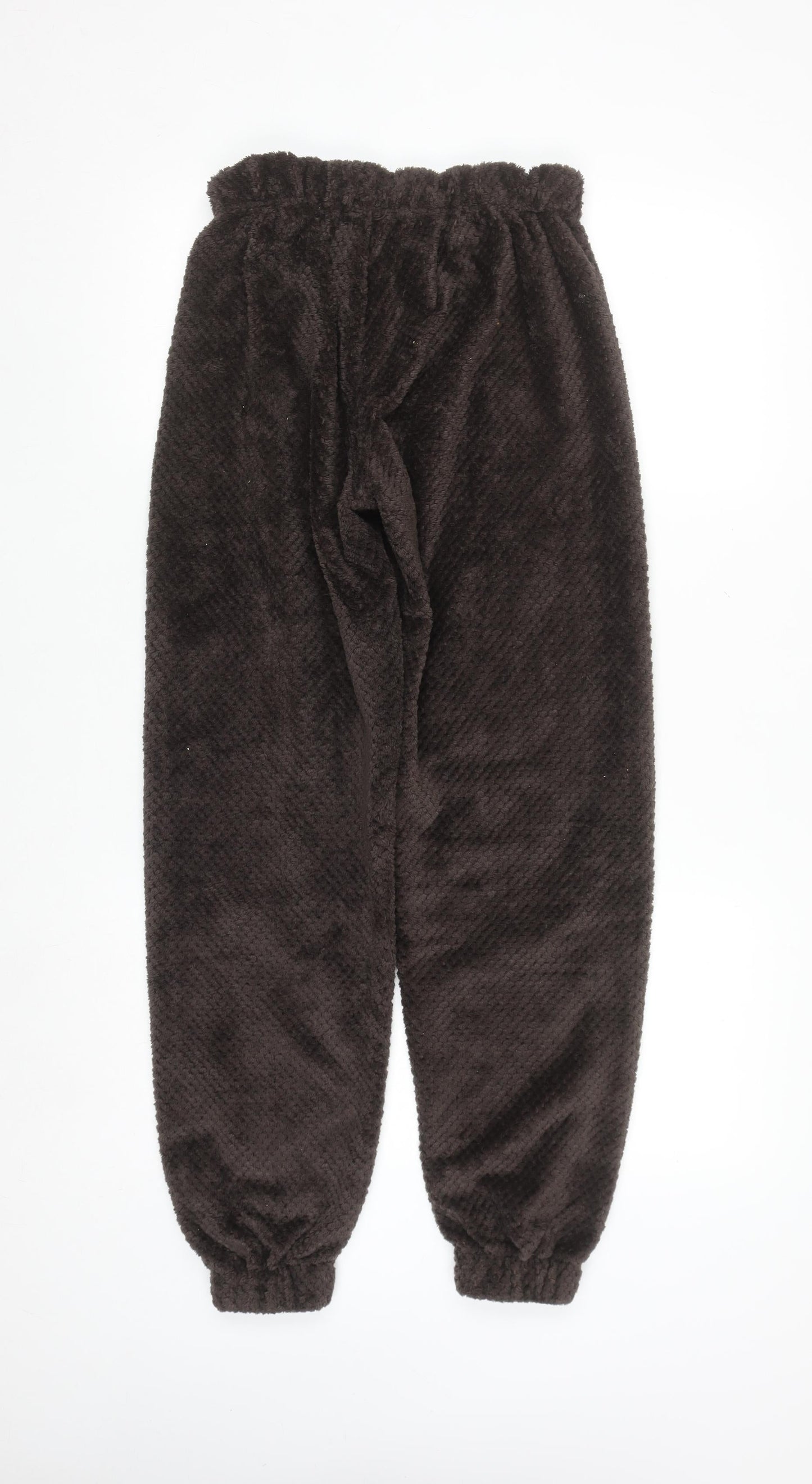 Primark Women Brown Fleece Pyjama Pants 2XS Winter Soft Trousers