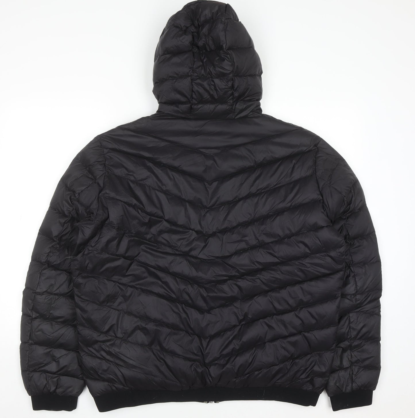 Armani Exchange Men's Black Down Puffer Jacket XL Hooded