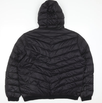 Armani Exchange Men's Black Down Puffer Jacket XL Hooded