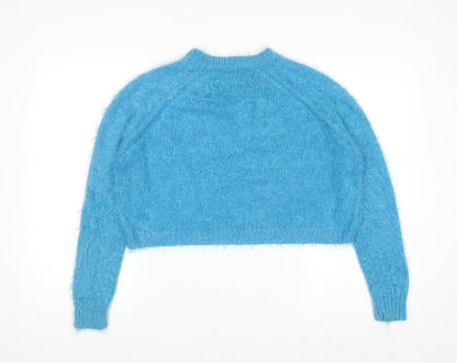 Topshop Women’s Blue Chunky Knit Pullover Jumper Size 10