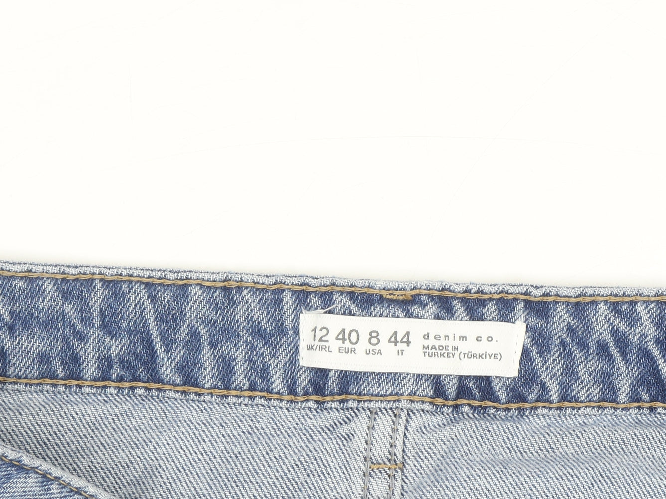 Denim Co. Women's Blue High Rise Midi Straight Denim Skirt Size 12