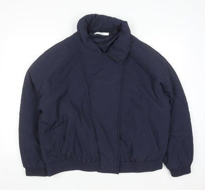 Michelle Keegan Women’s Blue Puffer Jacket Size 18 Lined Zip Winter Coat