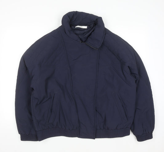 Michelle Keegan Women’s Blue Puffer Jacket Size 18 Lined Zip Winter Coat