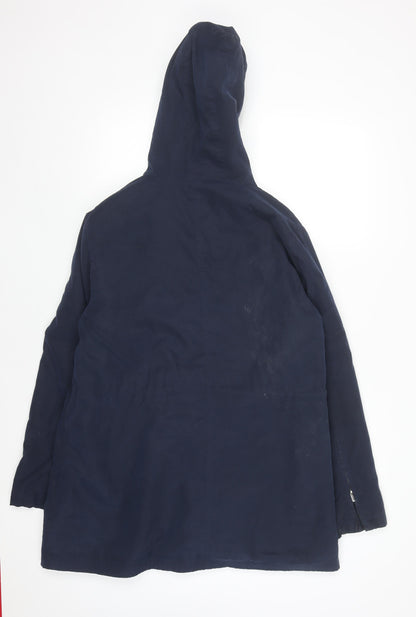 Country Rose Women's Navy Hooded Parka Jacket Size 14 Polyester Blend