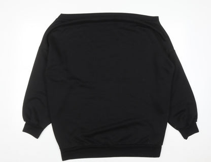 Boohoo Women’s Black Off Shoulder Pullover Sweatshirt UK 20