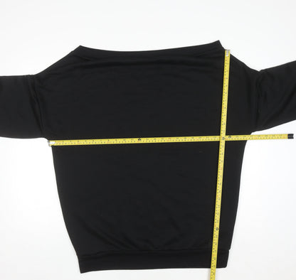 Boohoo Women’s Black Off Shoulder Pullover Sweatshirt UK 20
