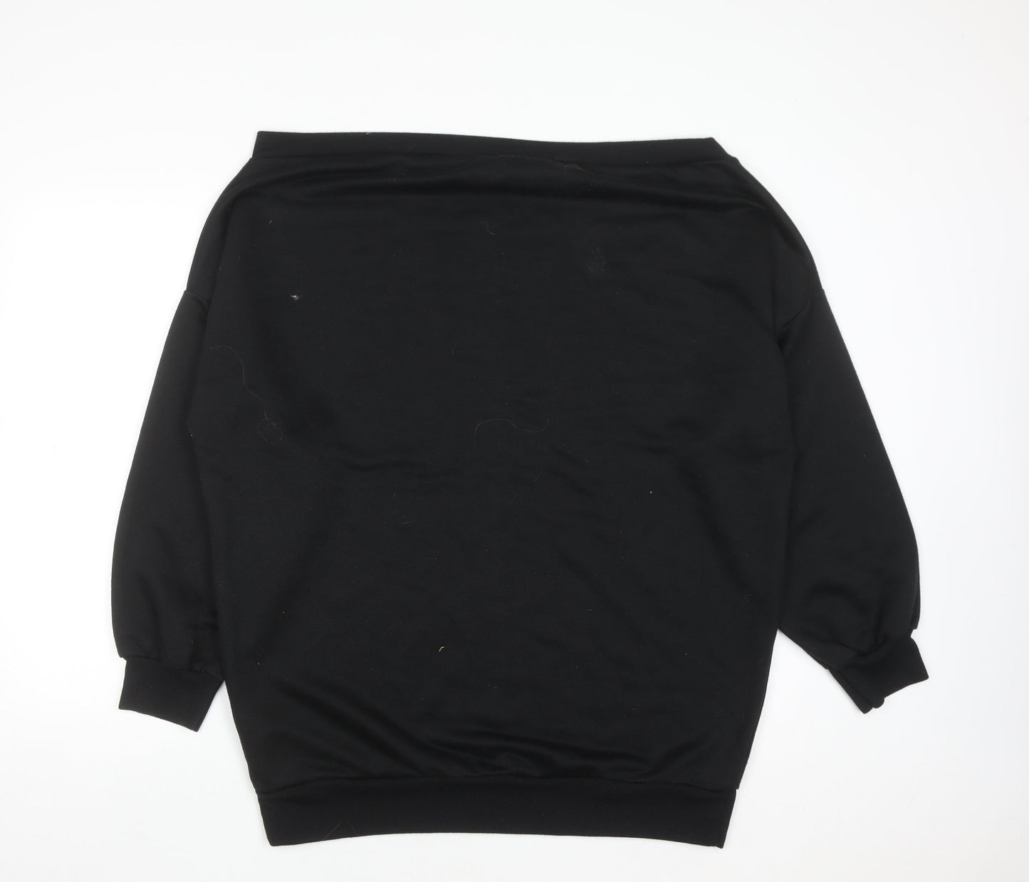 Boohoo Women’s Black Off Shoulder Pullover Sweatshirt UK 20