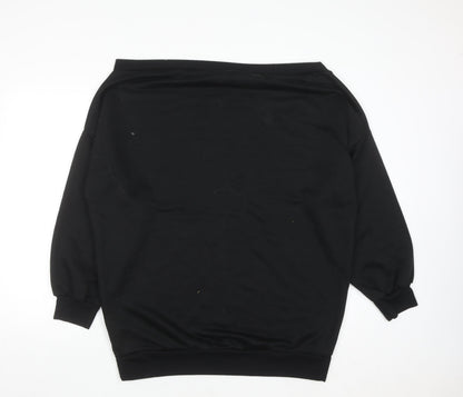 Boohoo Women’s Black Off Shoulder Pullover Sweatshirt UK 20