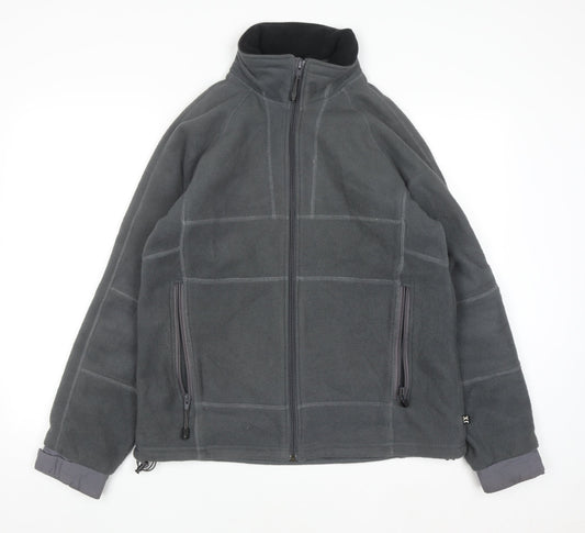 Jeantex Men's Grey Fleece Jacket M Breathable Outdoor Zip Up