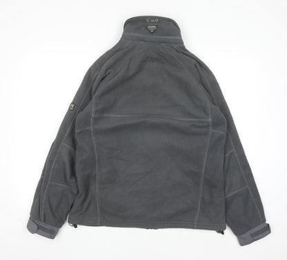 Jeantex Men's Grey Fleece Jacket M Breathable Outdoor Zip Up