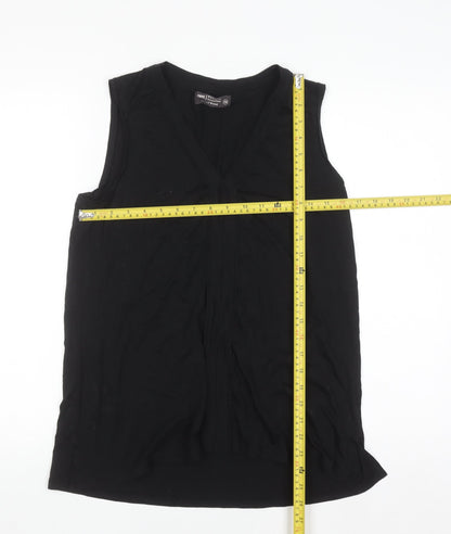 Next Women’s Black Lyocell Blend V-Neck Sleeveless Tank Top Size 14