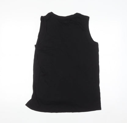 Next Women’s Black Lyocell Blend V-Neck Sleeveless Tank Top Size 14