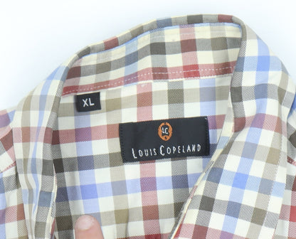 Louis Copeland Men's Multicoloured Check Cotton Long Sleeve Button-Up Shirt XL