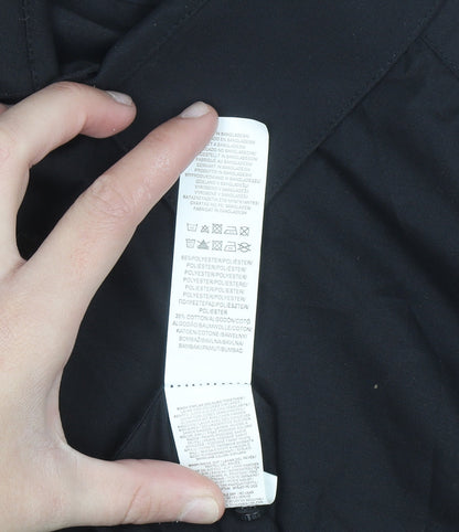 Primark Men's Black Slim Fit Long Sleeve Button-Up Shirt Size L 16in