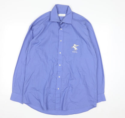 Primark Men’s Blue Long Sleeve Button-Up Shirt Size 16.5 Regular Fit