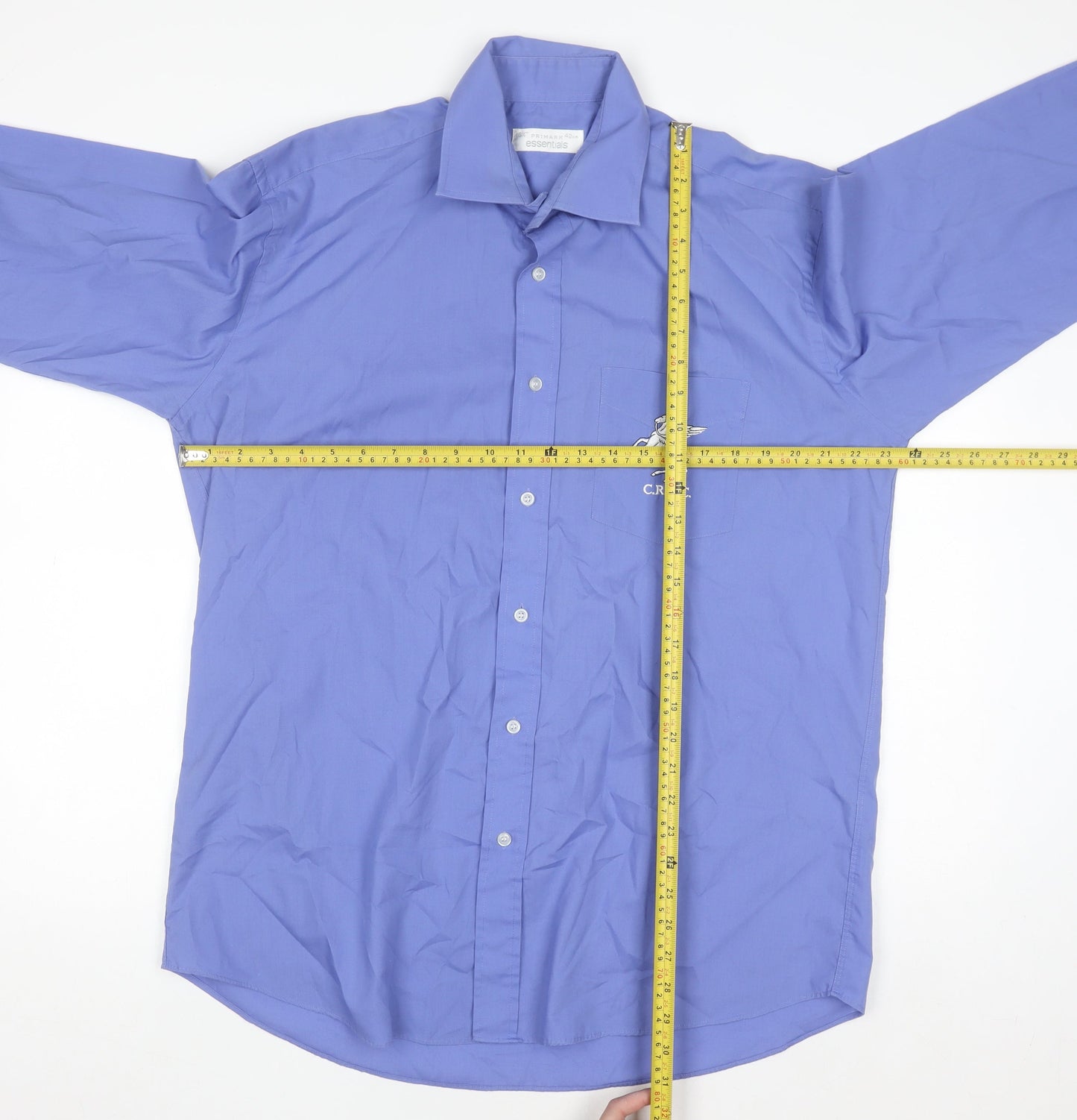 Primark Men’s Blue Long Sleeve Button-Up Shirt Size 16.5 Regular Fit