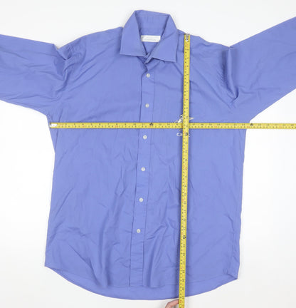 Primark Men’s Blue Long Sleeve Button-Up Shirt Size 16.5 Regular Fit