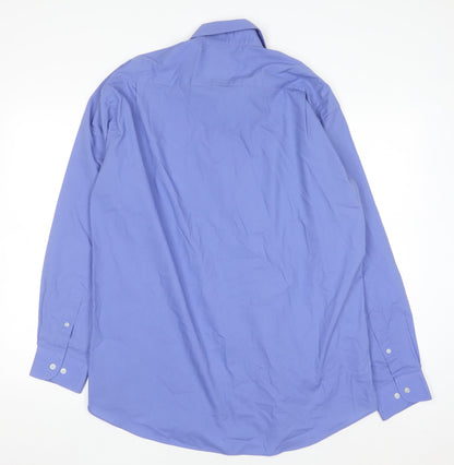 Primark Men’s Blue Long Sleeve Button-Up Shirt Size 16.5 Regular Fit