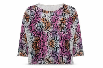 Mudflower Women’s Multicoloured Snake Print L Pullover Jumper