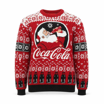 Coca-Cola Men’s Red Christmas Santa Claus Jumper Size S
