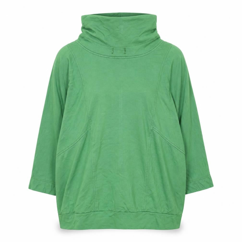 Bianca Women Green Size 12 Cowl Neck Pullover Sweatshirt