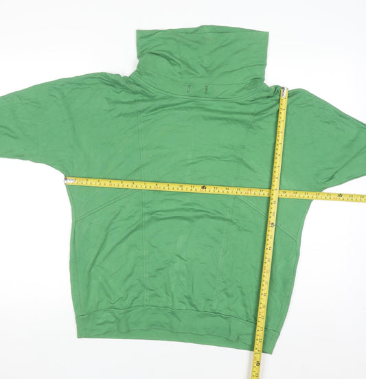 Bianca Women Green Size 12 Cowl Neck Pullover Sweatshirt