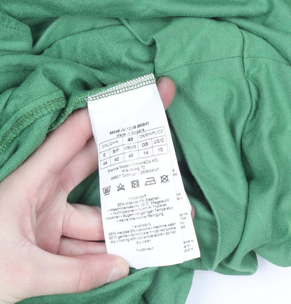 Bianca Women Green Size 12 Cowl Neck Pullover Sweatshirt
