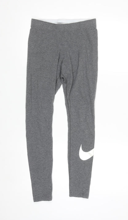 Nike Womens Grey Leggings S Ankle Length Cotton Blend Activewear