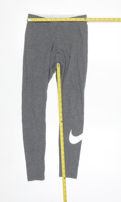 Nike Womens Grey Leggings S Ankle Length Cotton Blend Activewear