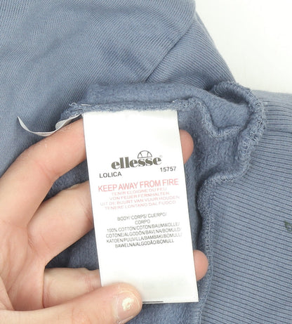 Ellesse Men's Blue Pullover Hoodie Size M Cotton Logo Sportswear