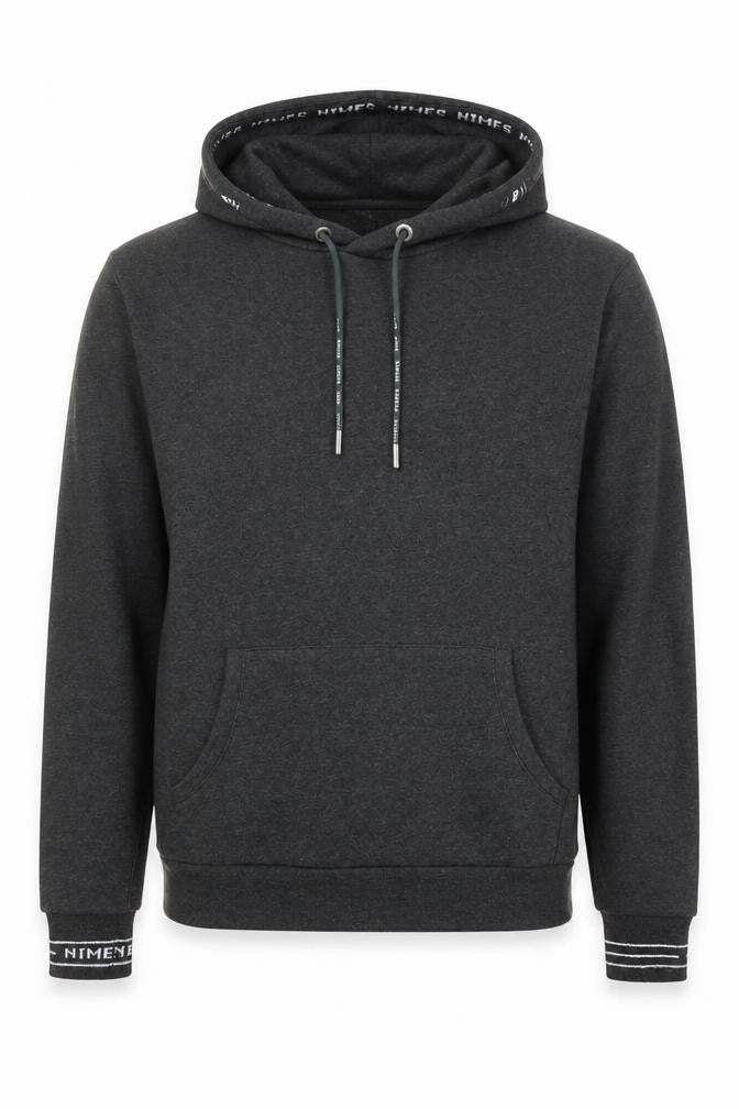 Nimes Mens Grey Pullover Hoodie S Regular Fit Fleece Sweatshirt