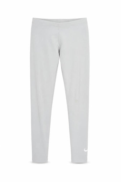 Front view of Nike Grey Teen girls’ stretch cotton leggings, size 146 slim, fit