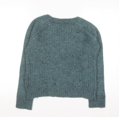 Silvia Novelli Womens Green Wool Alpaca Blend Knit Jumper S