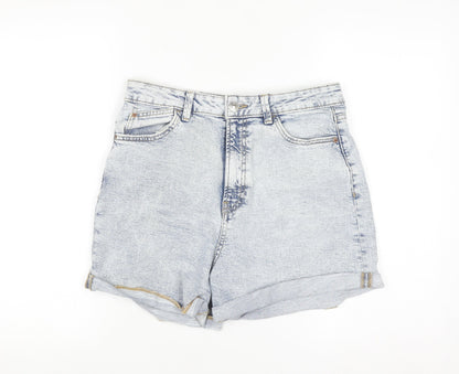 Primark Denim Co Womens Blue Acid Wash High Rise Denim Shorts Size 12