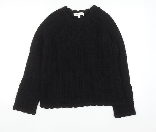 Marks and Spencer Per Una Women Black S Chunky Knit Pullover Jumper