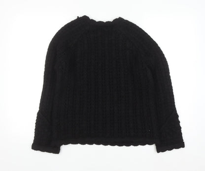 Marks and Spencer Per Una Women Black S Chunky Knit Pullover Jumper