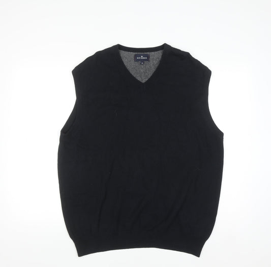 Marks and Spencer Blue Harbour Men's Black Cotton Knit Vest XL