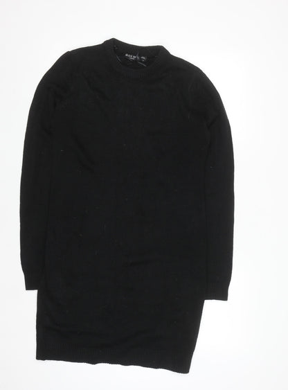Brave Soul Women's Black Knit Long Sleeve Jumper Dress Size L