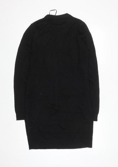 Brave Soul Women's Black Knit Long Sleeve Jumper Dress Size L