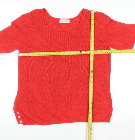 Marks and Spencer Per Una Red Knit Women's Scoop Neck Jumper Size 14