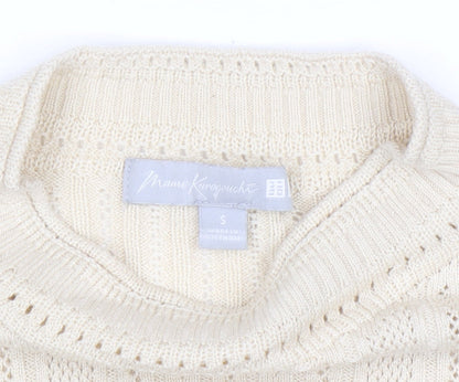 Uniqlo Mame Kurogouchi Women's Beige Mock Neck Knit Jumper Size S