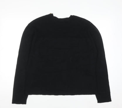 Marks and Spencer Women's Black L Crew Neck Button Jumper