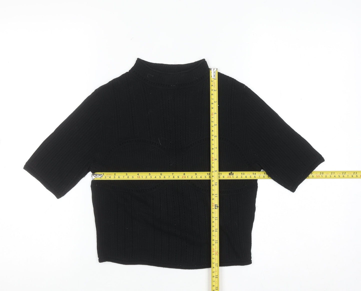 Uniqlo x Mame Kurogouchi Women Black Knit Mock Neck Jumper Size S