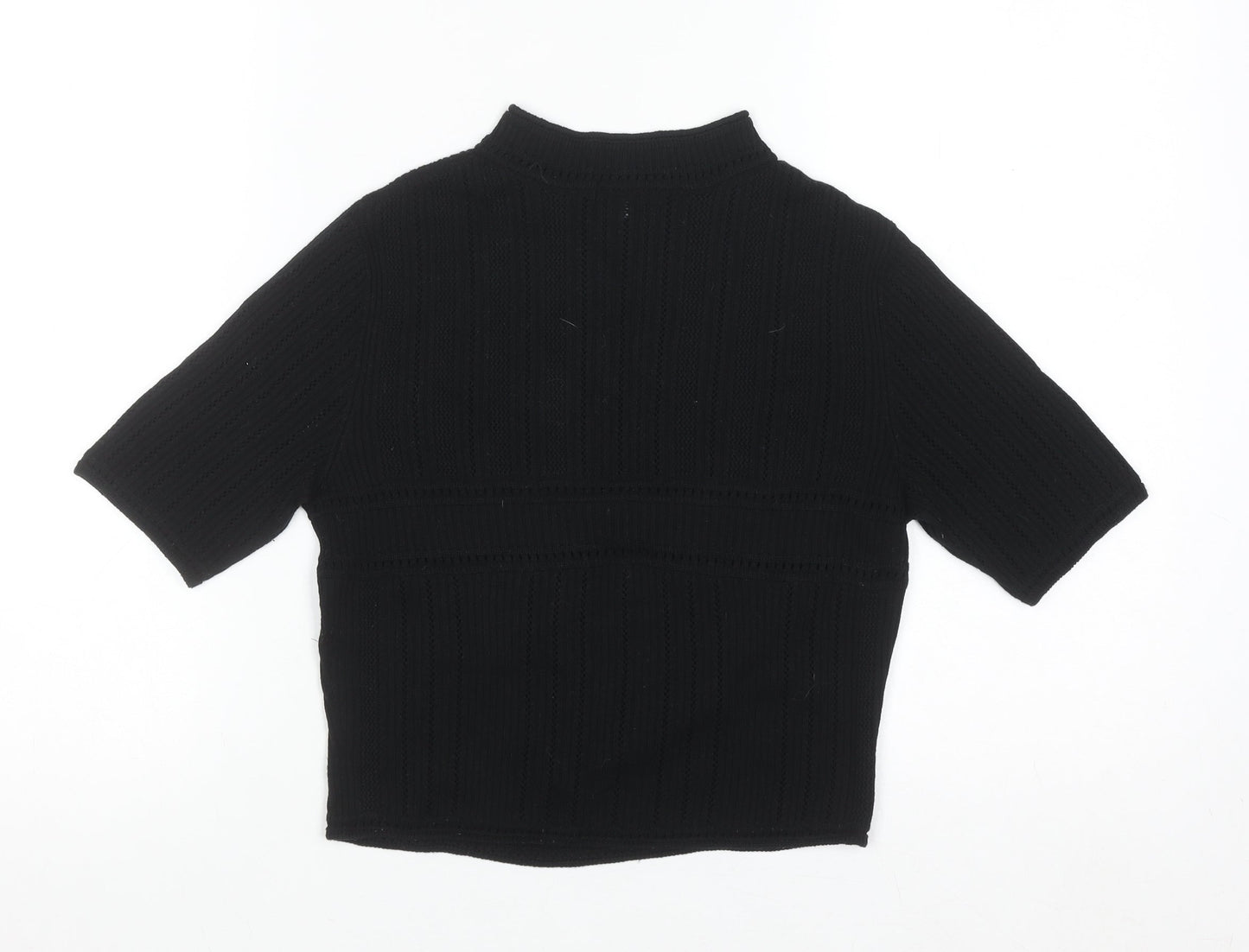 Uniqlo x Mame Kurogouchi Women Black Knit Mock Neck Jumper Size S