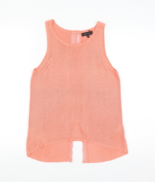 New Look Women’s Pink Knit Sleeveless Vest Jumper Size 6
