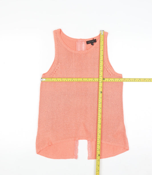 New Look Women’s Pink Knit Sleeveless Vest Jumper Size 6
