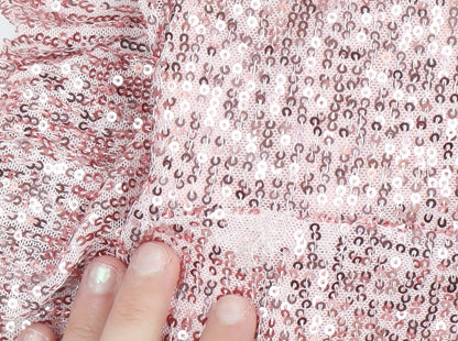 Savida Women’s Pink Sequin Fit & Flare Dress Size 16 Party V-Neck